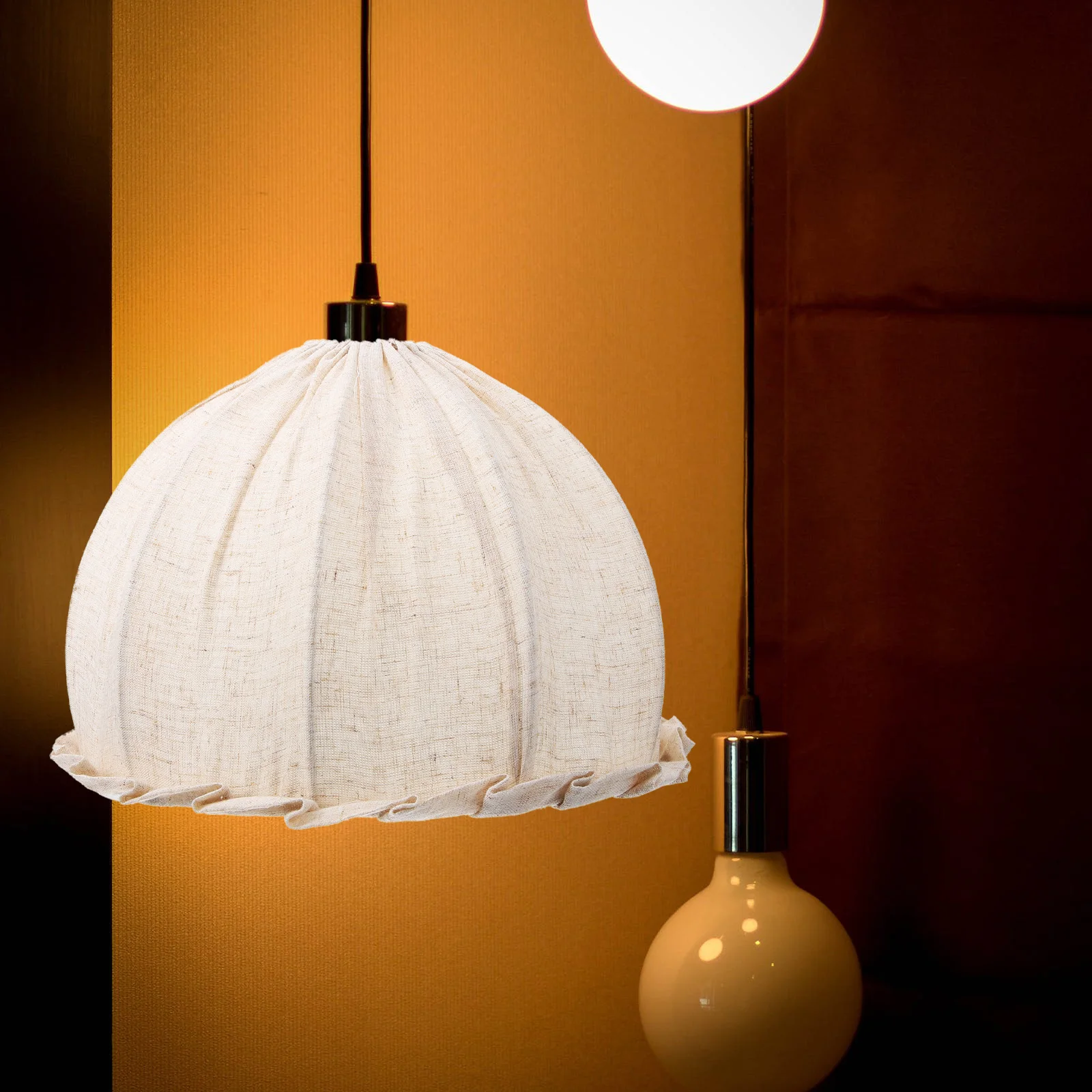 

Linen Cover Shades Retro Ch Shade Wicker Decorative Lampshade Replacement Large Pendant Table Replacement Vintage Style