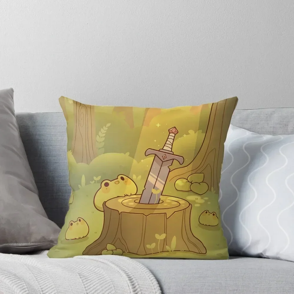 

Frogs find a magic sword Throw Pillow Embroidered Cushion Cover Christmas Pillow Covers sleeping pillows Cushions Cover pillow