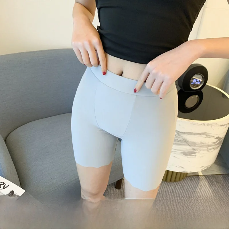 

Slim Fit Thin Safety Pants High Waist Polyester Fiber Commute Style Anti-Light Walking Five Seasons plus Size Bottoming Pants