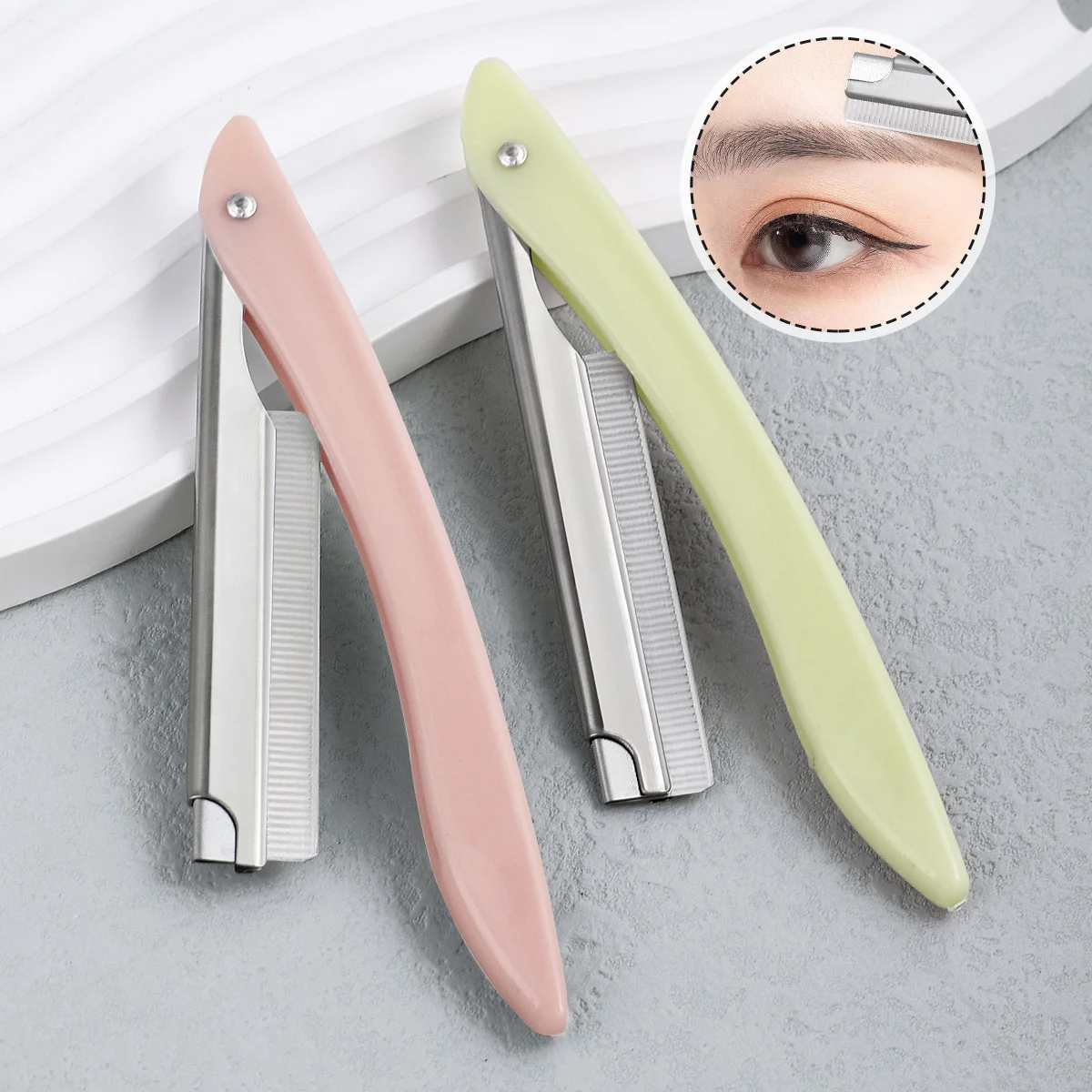 2er-Pack Rasiermesser Augenbrauen-Trimmer, Edelstahl-Haartrimmer, Professioneller Gesichts-Augenbrauenrasierer, nur für Männer und Frauen. – Detail 9