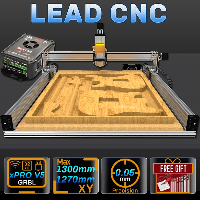 ชุดเครื่องแกะสลัก CNC แบบเปิด Openbuilds Lead CNC Router xPRO V5 GRBL 4 แกน DIY สำหรับงานแกะสลักที่มีความแม่นยำสูงบนไม้ โลหะ อะคริลิก พลาสติก
