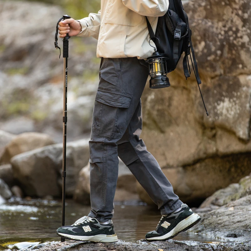 2025 جديد العلامة التجارية الأمريكية العصرية الرجال السراويل العمل غير رسمية مرونة الخصر مستقيم الساق متعددة كيتس الشباب السراويل الطويلة #6