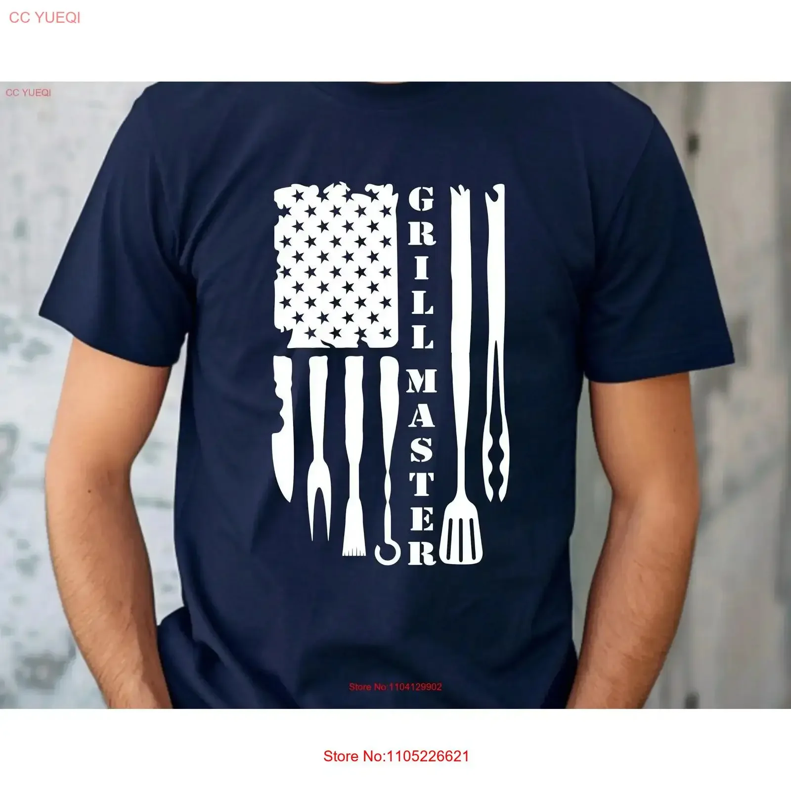 Grill Master T Shirt Grilling Tools Flag Patriotic Culinary BBQ for Dad Uncle Grandpa 4th of July vintage Washed Stylish Casual