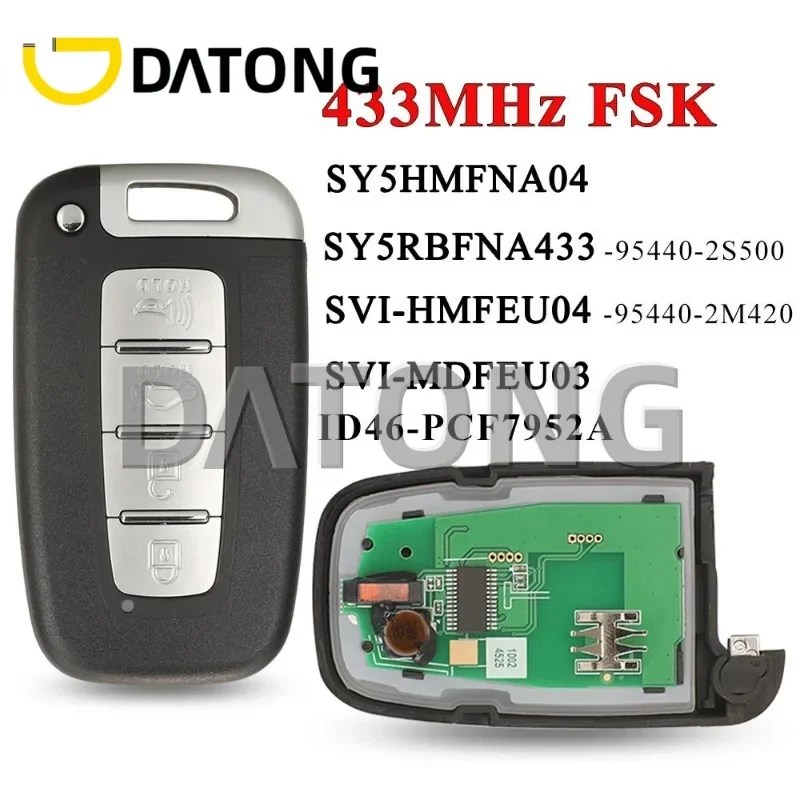 4BT Smart Remote Key 433Mhz ID46 For Kia Forte Soul Rio Borrego Sorento Optima Hyundai I30 IX35 Sonata Genesis Equus Veloster