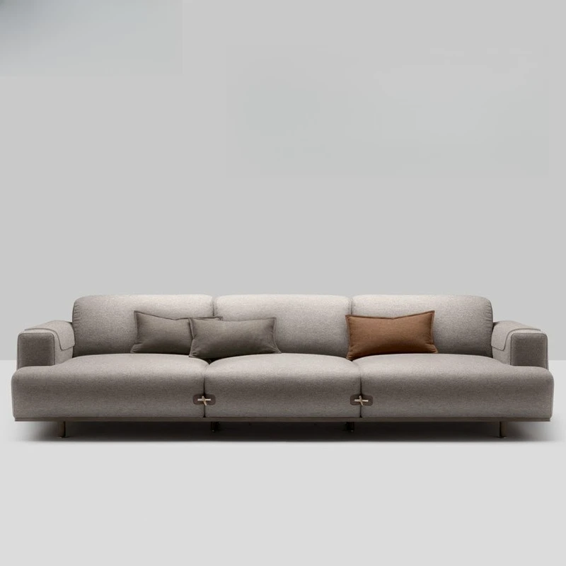 Nordic simplicity, small household living room, three-person concubine fabric sofa, high elastic cotton, ash wood