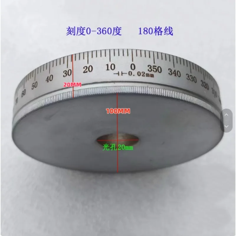 0-360 Degrees Dial Scale Inner Hole 20 Outer Diameter 100 Thickness 20 Scale Ring Machine Tool Scale Dial