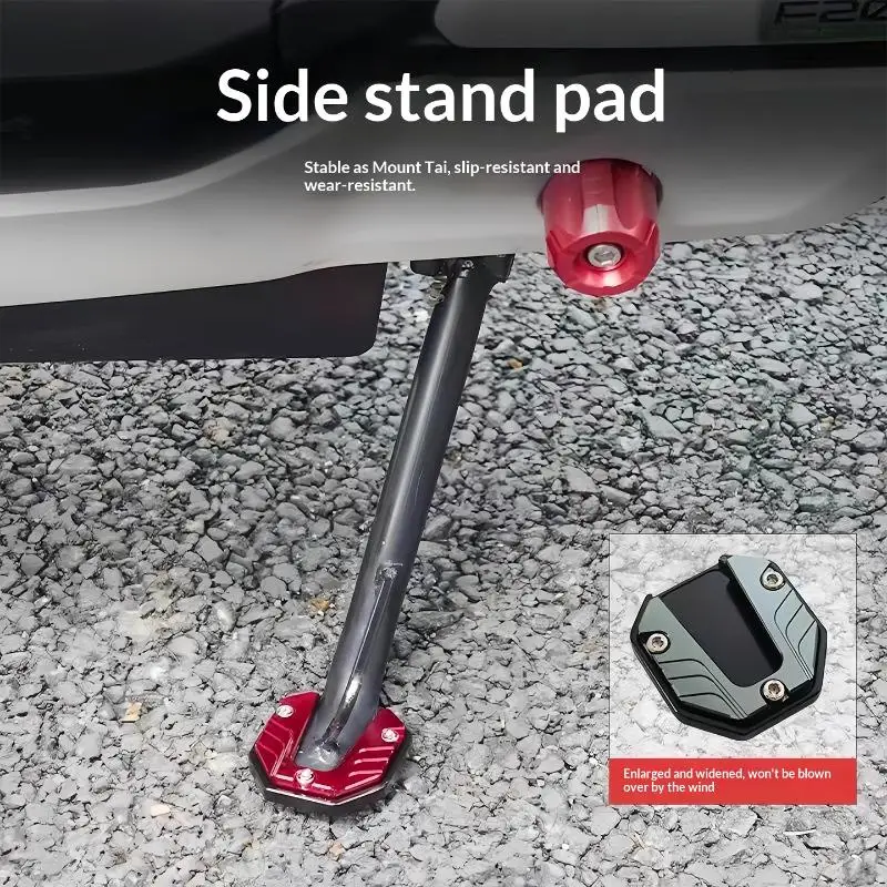 【MO】Motorcycle Bike Parking Kickstand Extender Foot Side Stand Pad Support Plate Motorbike Accessories Parking Stand Foot Pad