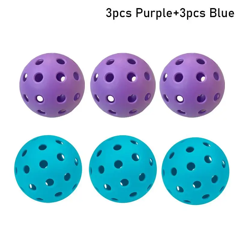 

Professional 6Pcs Pickleball Balls 74MM 40 Holes for Competitive Training Uses in Sports Venues