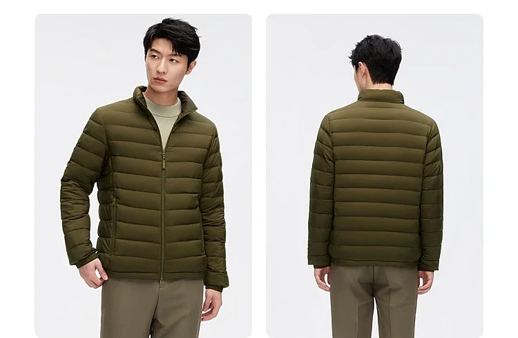 BOSIDENG Lightweight Men's Down Jacket,Water-Resistant Puffer Jacket Winter Coat with Stand Collar for Outdoors Travel 1005