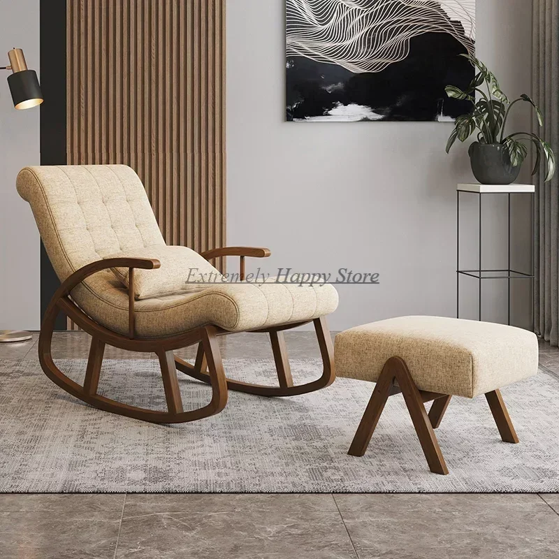 

Armrest Cushion Living Room Chairs Lounge Waiting Footrest Modern Sitting Room Chairs Relax Rocking Meubles De Salon Household