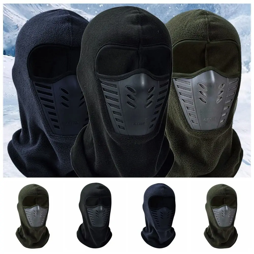 Durable Thickened Skiing Riding Masked Cap Dustproof Keep Warm Fleece Thermal Neck Face Protection Windproof Motorcycle Mask Men