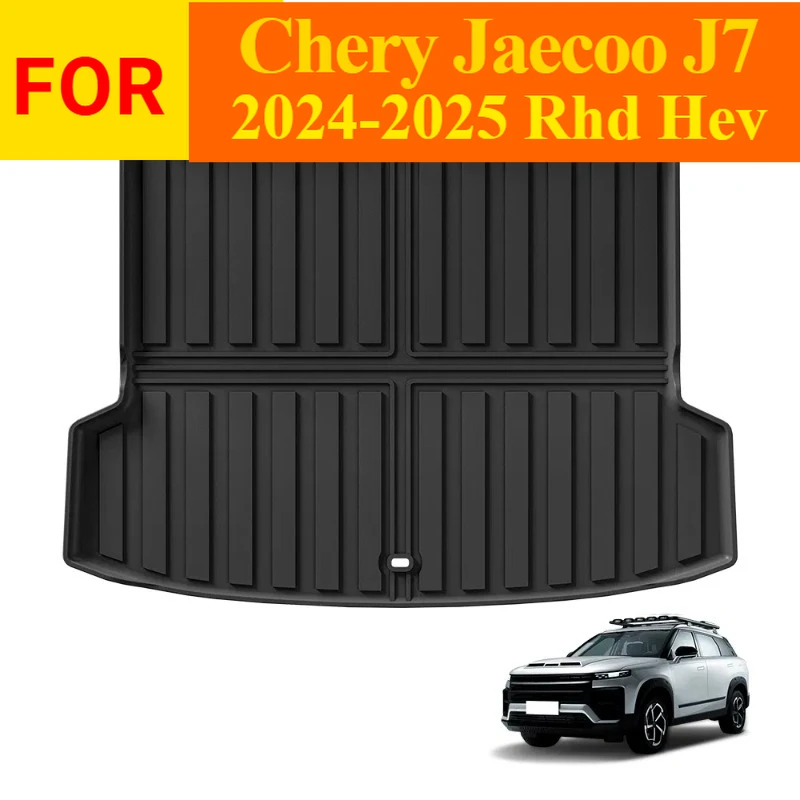 New Products Premium waterproof non-slip 3D TPE Rear Trunk Mat for Chery Jaecoo J7 2024-2025 Rhd Hev，All Weather Black Interior