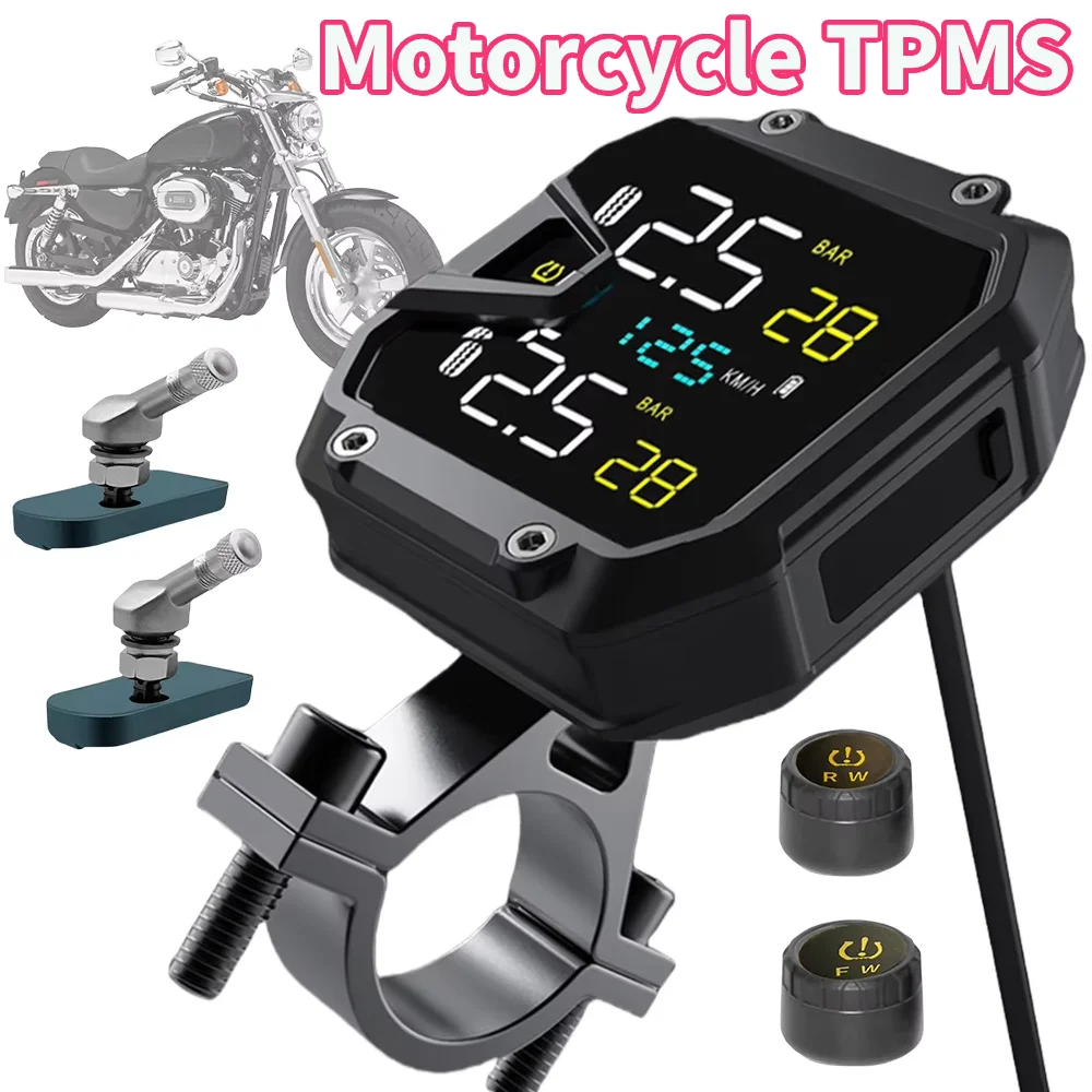 

Мотоциклетная система контроля давления в шинах TPMS с 2 датчиками, беспроводная система контроля давления в шинах, аксессуары для мотоциклов