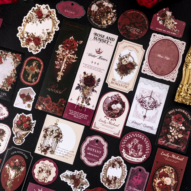 JIANQI 60 pcs Scrapbook Set Stickers and Decorative paper mixture Diy Scrapbooking Diary Album Collage material Craft Supplies