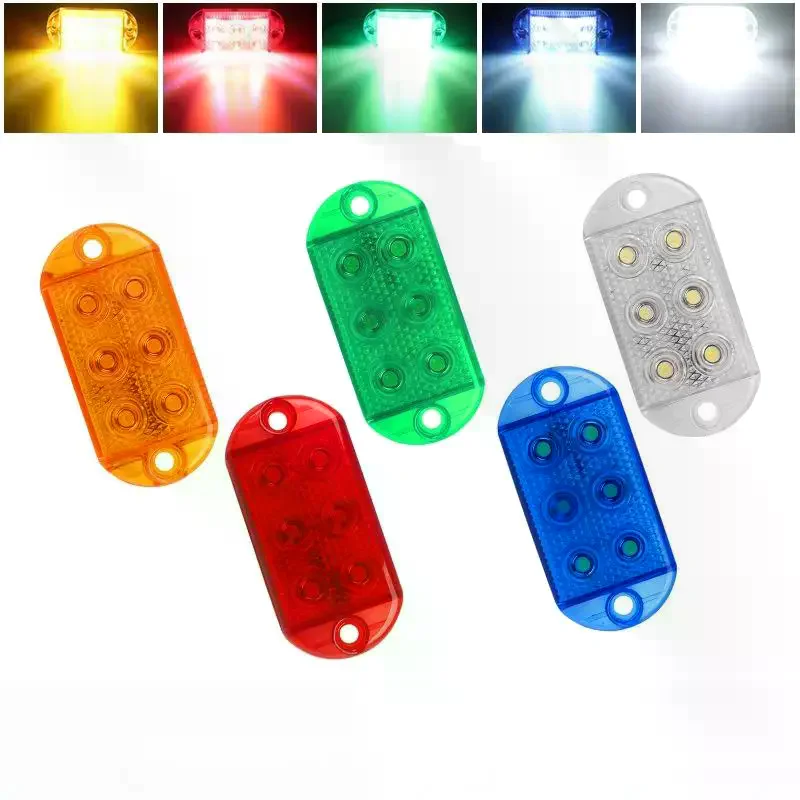 1 Set 12-80V Trailer Car Truck Signal Lamp Indicator Light 6LEDs High-brightness Waterproof Strobe Light LED Flash Warning Ligh