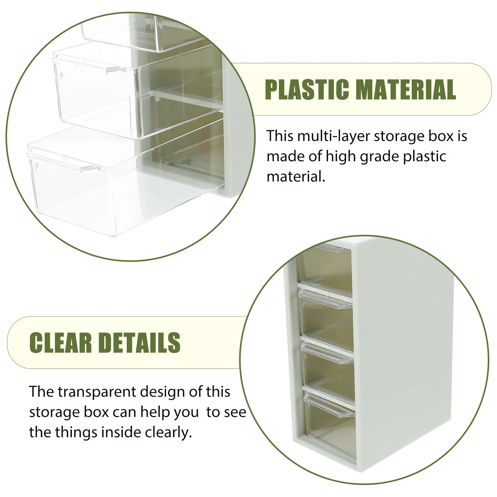 

Multi-Layer Storage Container Desk Organizer Transparent Cosmetics Jewelry Box Perfect for Keys Cards Hair Clips Storage