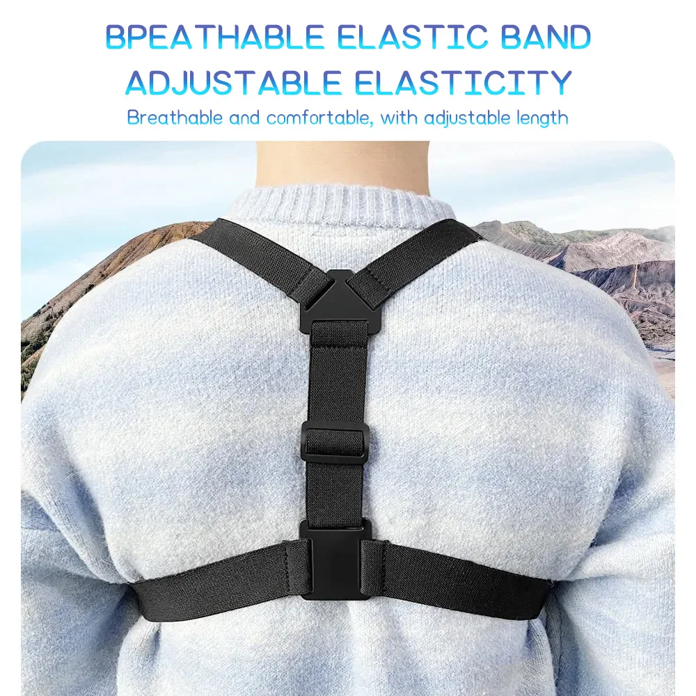 Fotografia 7: Suporte de Peito para Celular Ajustável com Elástico, Suporte de Peito para Celular Rotativo 360° Antiderrapante para Gravação de Vídeos Mãos-Livres