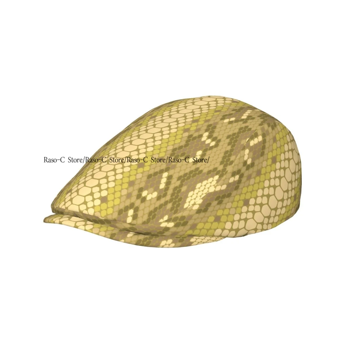 Unisex Adult Forward Peaked Cap Fashion Snake Skin Pattern Newsboy Flat Cap Casual Streetwear Ivy Driving Hat