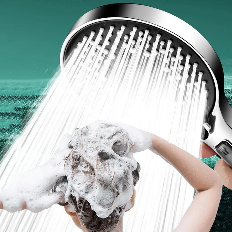 High Pressure 5-Mode Shower Head One-Key Stop Water Handheld Boost Showerhead with Powerful Spray High Quality Bathroom Shower