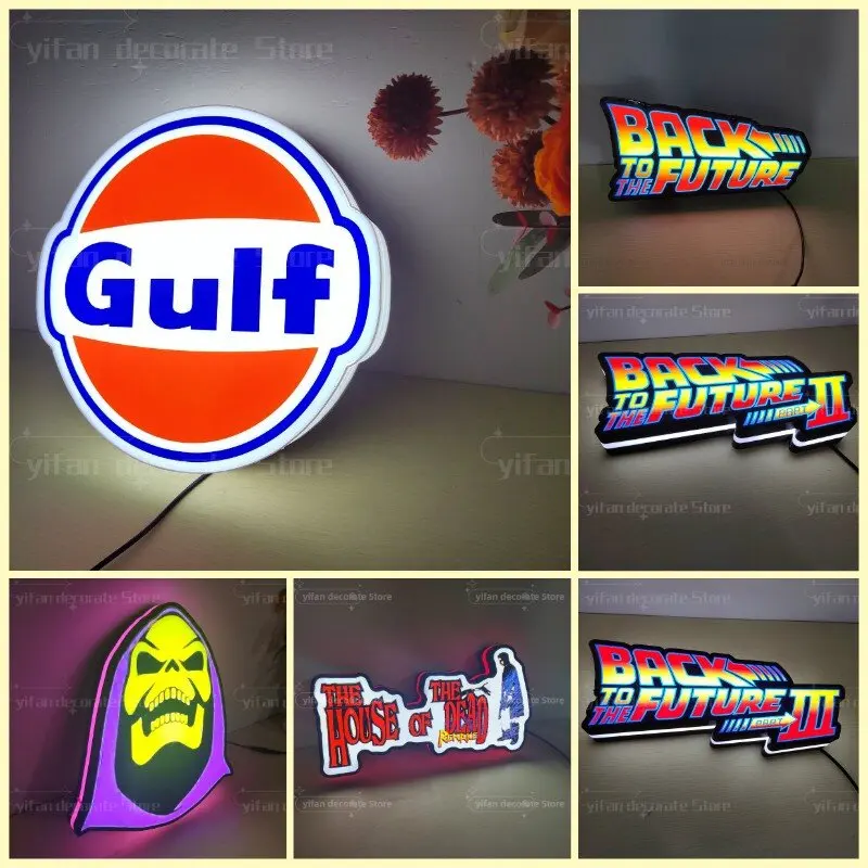 Custom Movie Cartoon Logo LED Nightlight 3D Print Desktop Lightbox Custom Wall Decor Best Gift for Kids Game Room Logo Signs