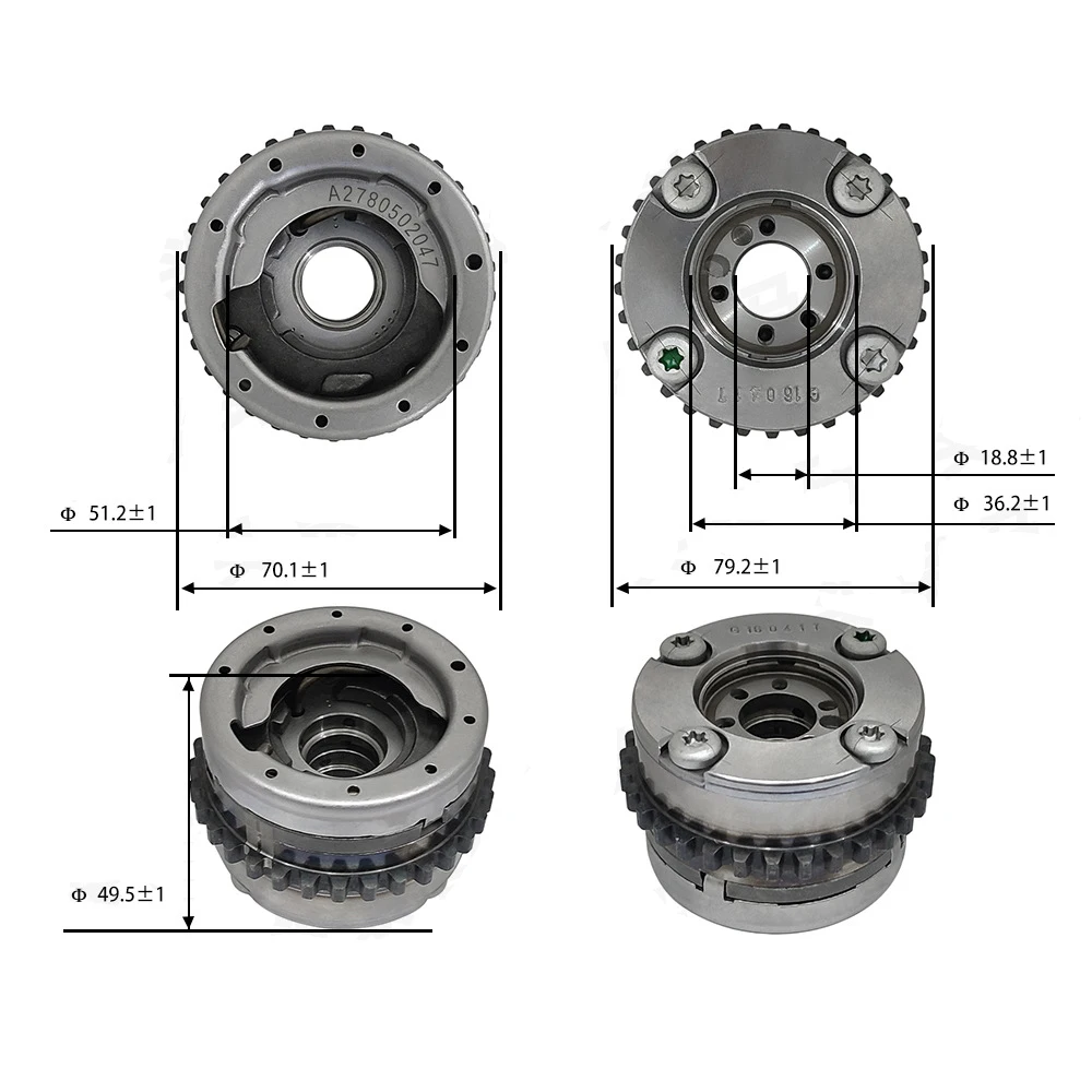 4x VVT Sprocket Camshaft Adjuster For Mercedes Benz M278 E550 S500 CLS500 4.7L A2780501747 A2780501847 A2780501947 A2780502047