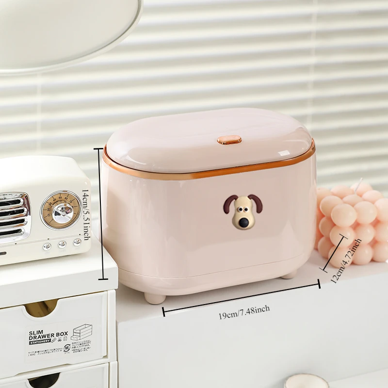 Mini Trash Can Desktop Pressing Storage Box Makeup Drawer Organizer Jewelry Nail Polish Makeup Container Sundries Storage Garbag