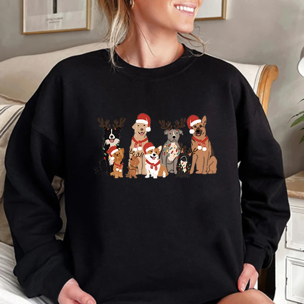 Christmas Dog Sweatshirt Cute Dog Christmas Shirt Christmas Sweater Aesthetic Holiday Tops Dog Owner Christmas Gift