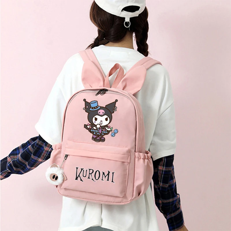 Anime Sanrio Kuromi Backpack Girl Boy Teen Student Rucksack Rabbit Ears Casual School Bag Lunch Bag Children Women Gift Mochilas