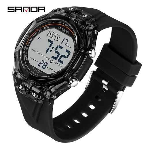 Imagen 2 del producto SANDA nuevo reloj electrónico deportivo 6289 para hombres y mujeres, reloj multifuncional anticaída resistente al agua hasta 50M para estudiantes jóvenes