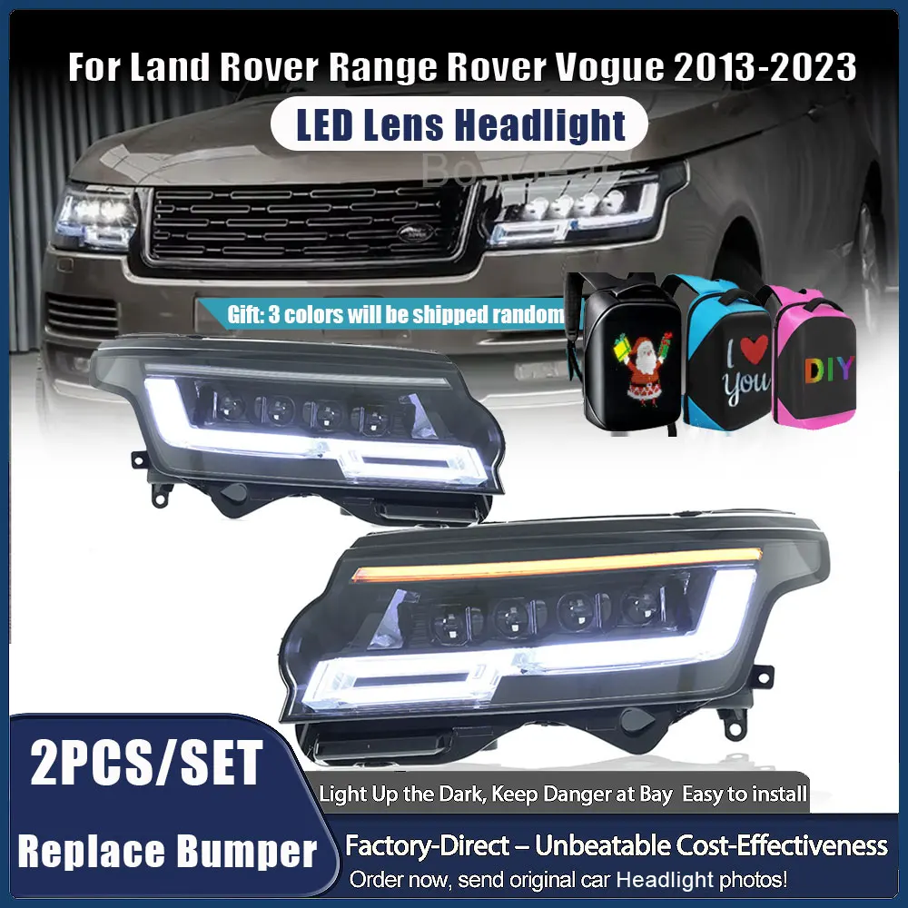 

2 шт. фары для Land Rover Range Rover Vogue L405, светодиодные передние фары 2013-2023, модифицированные фары 2024, автомобильные аксессуары в сборе