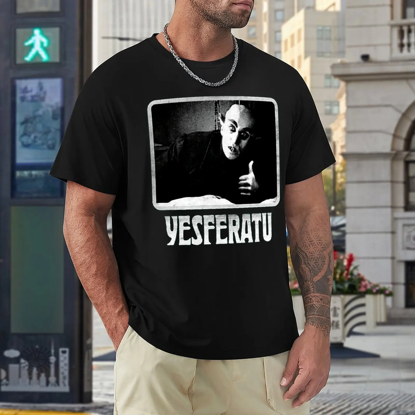 Crewneck Yesferatuer Funny Nosferatuer Positive Goth Horror Lover T-shirt Move Top Tee Hipster Geeky Home Eur Size