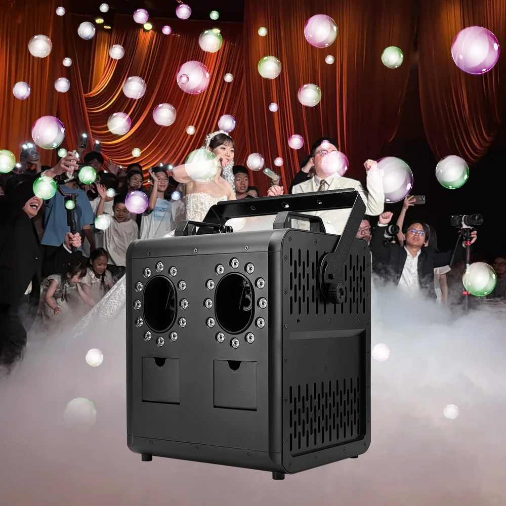 NEW 1500W 3-in-1 Smoke Bubble Machine RGBW LED Light 8CH DMX512 Remote Control Stage Effect For Wedding DJ Party Concert