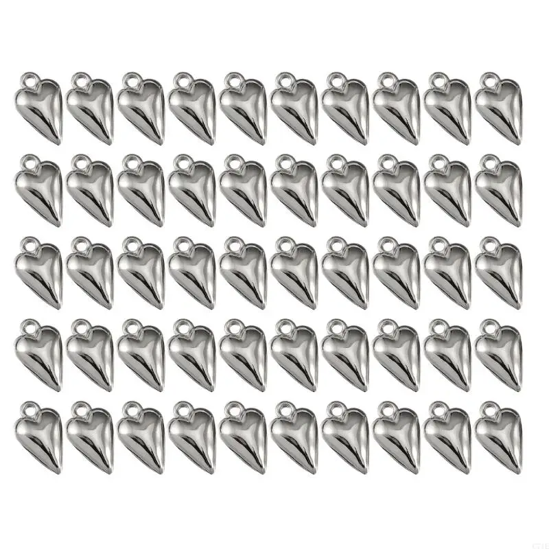 Pack of 50 Creative Heart Charm for Jewelry Projects Featuring 3D and Color Selection for Personalize Styles
