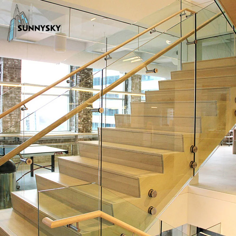custom.Modern Style Balustrade Heat Soaking Tempered Glass Stair Glass Railing