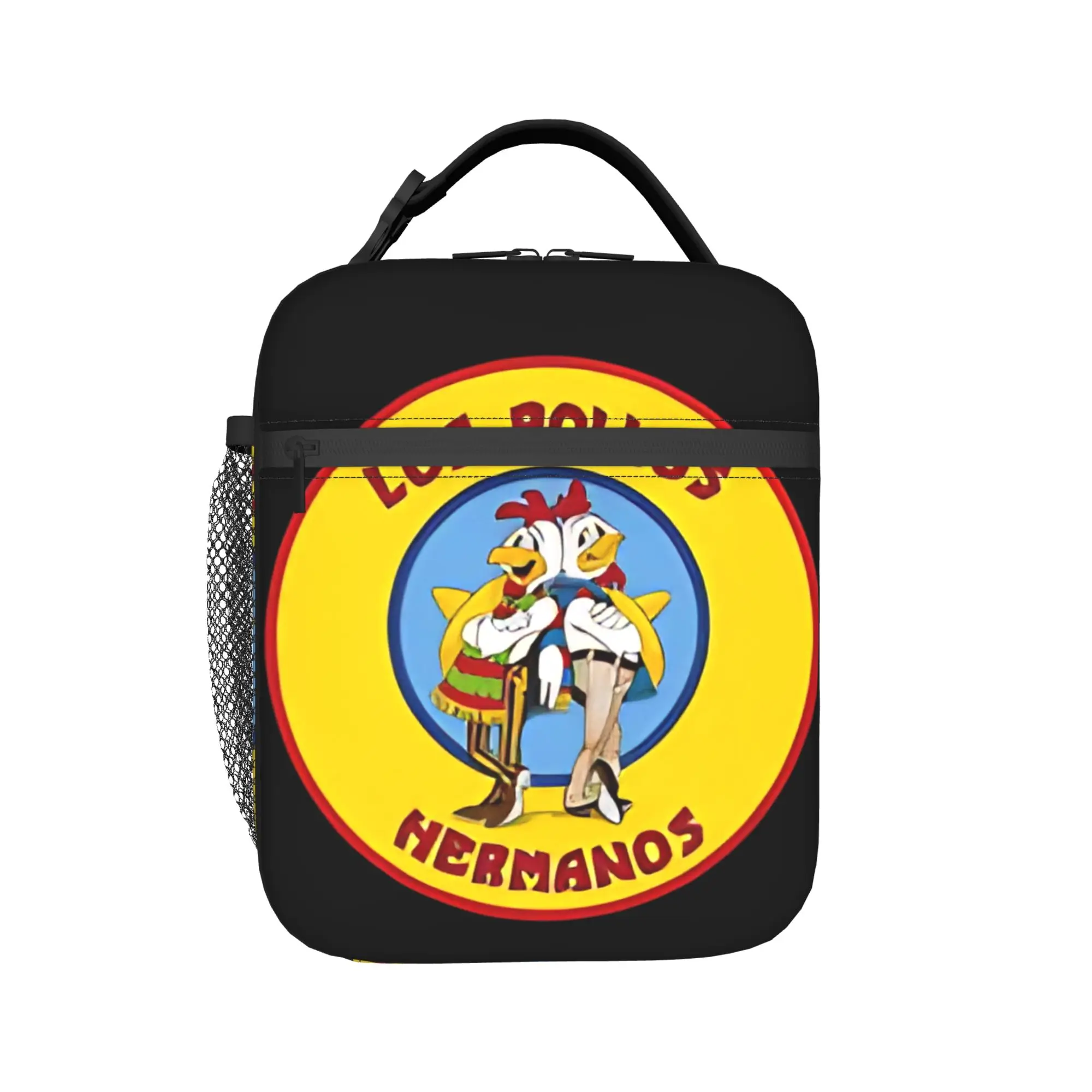 Los Pollos Hermanos Breaking Bad Lunch Bag  Cute Lunch Box Travel Portable Tote Food Bags For Women Oxford Print Cooler Bag