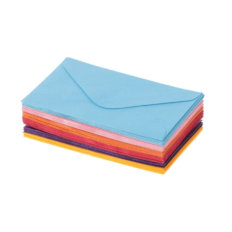 Mini enveloppes en papier vierge rétro colorées, 50 pièces, cartes d'invitation fête mariage, cartes vœux, cadeau