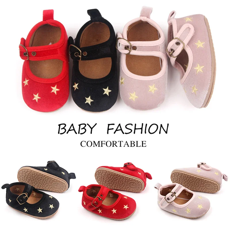 

Blotona Baby Girls ElegantFlats Infant Star Print First Walkers Casual Shoes for Party, Festival, Baby Shower 0-18Months