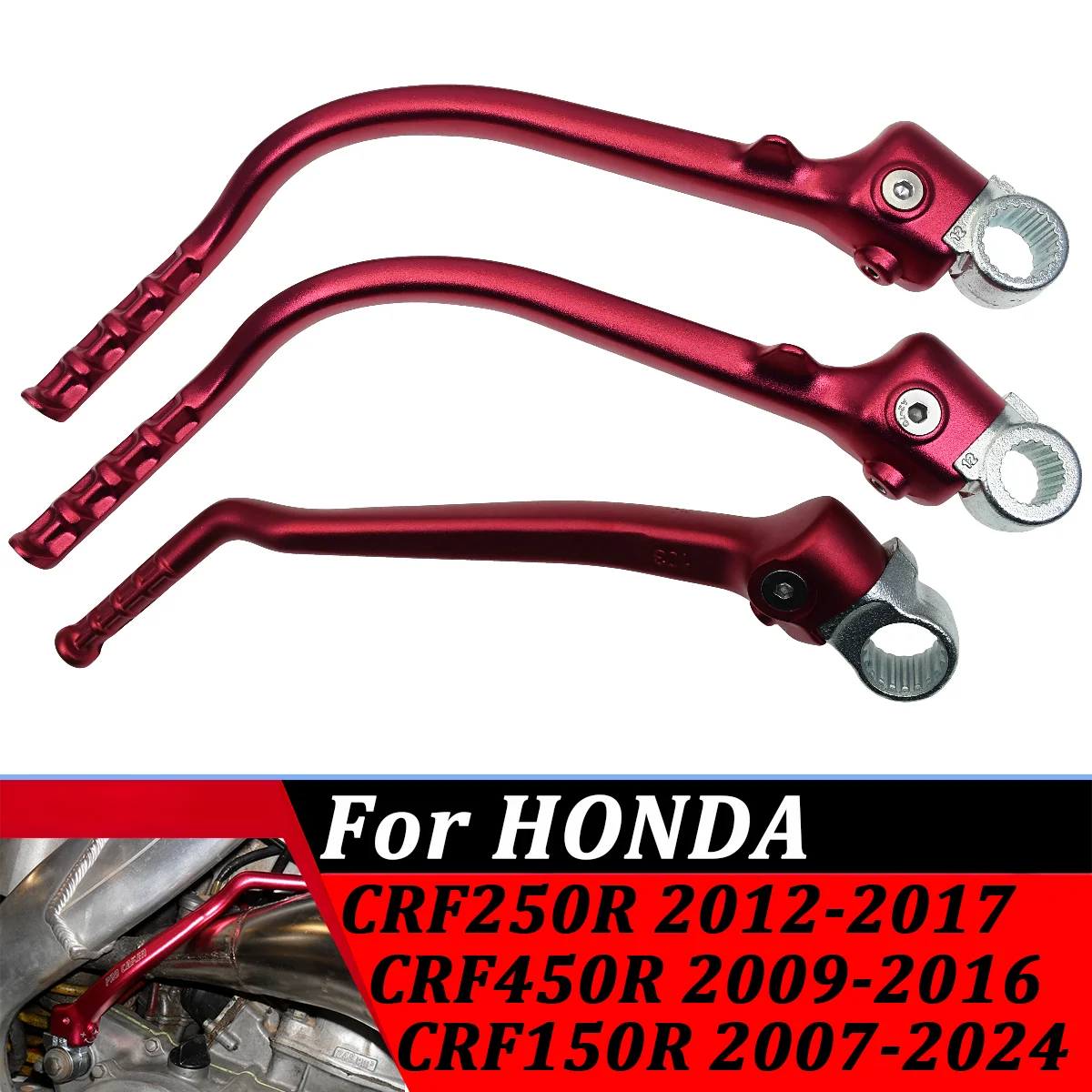 

For Honda CRF250R 2012-2017 CRF450R 2009-2016 CRF150R 2007-2024 CRF 150R 250R 450R Motorcycle CNC Forged Kick Start Lever Pedal