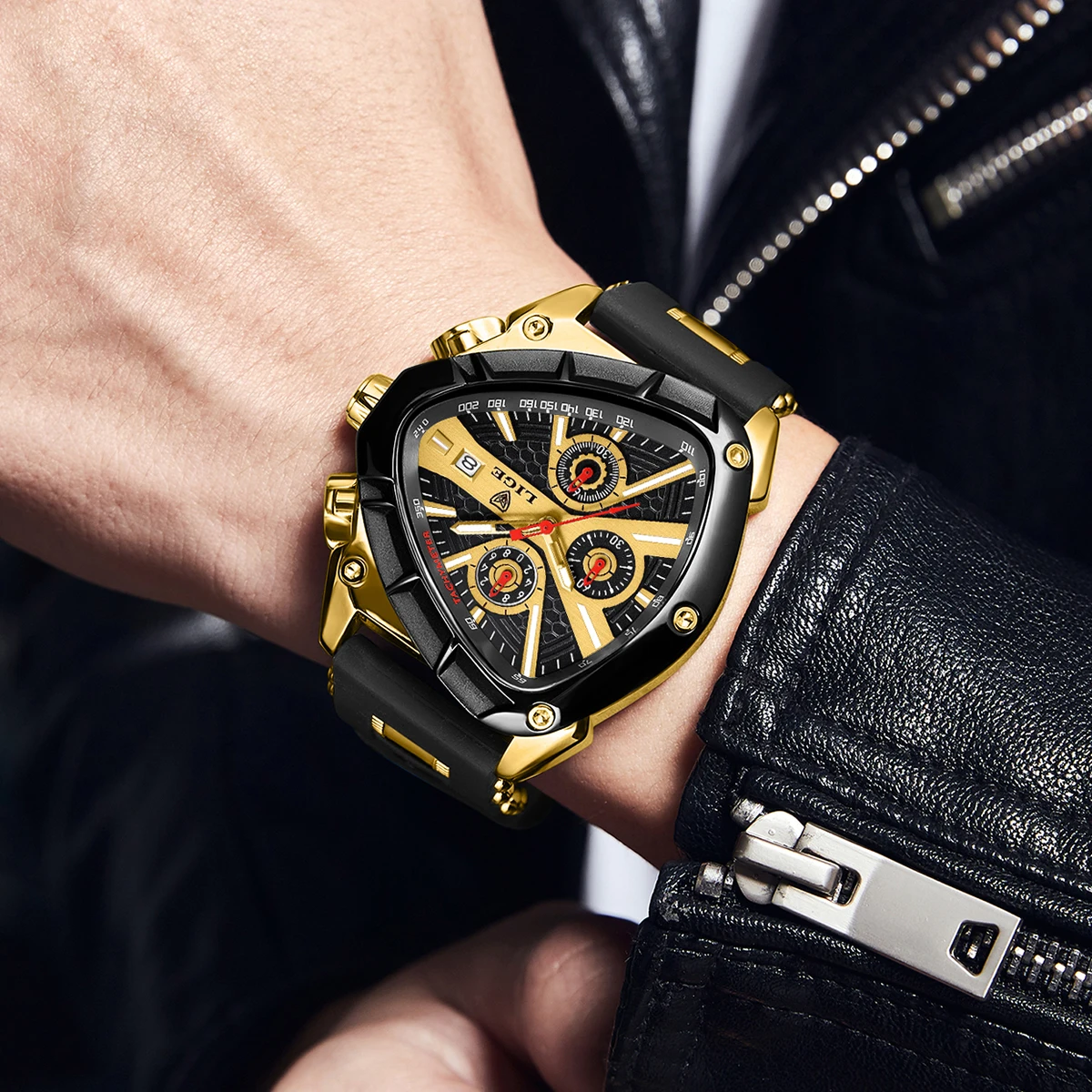 LIGE Outdoor Sports Watches For Men Fashion Business Silicone Waterproof Watch Men Top Brand Luxury Military Chronograph Male