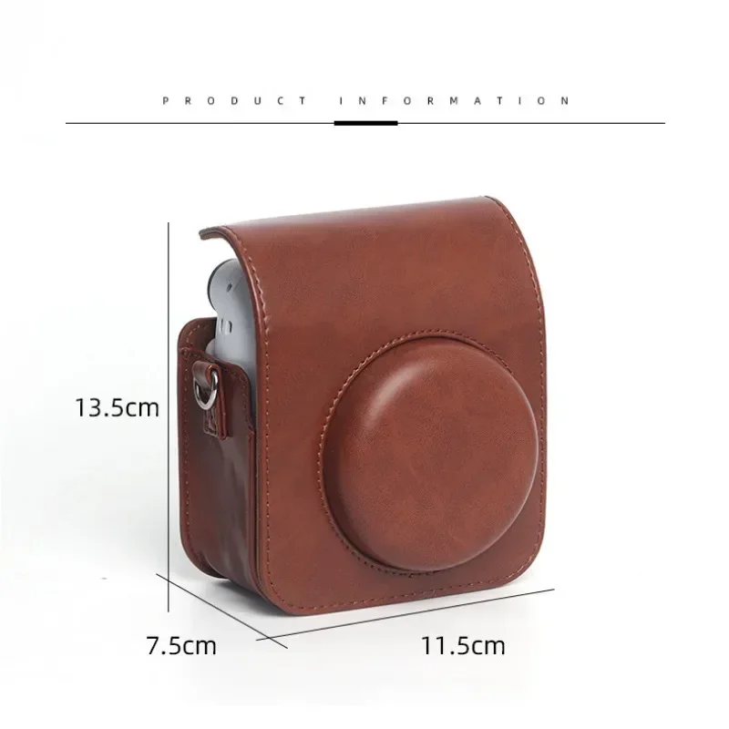 Retro Soft Mini Camera Case Bag PU Leather Cover with Shoulder Strap For Instax Mini 12 Camera Case