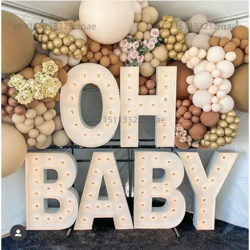 3D Metal Electronic Signs 4 Ft Oh Baby Led Letters 4ft Marquee Numbers Custom Metal Led Marquee Letters for Wedding Party Decor