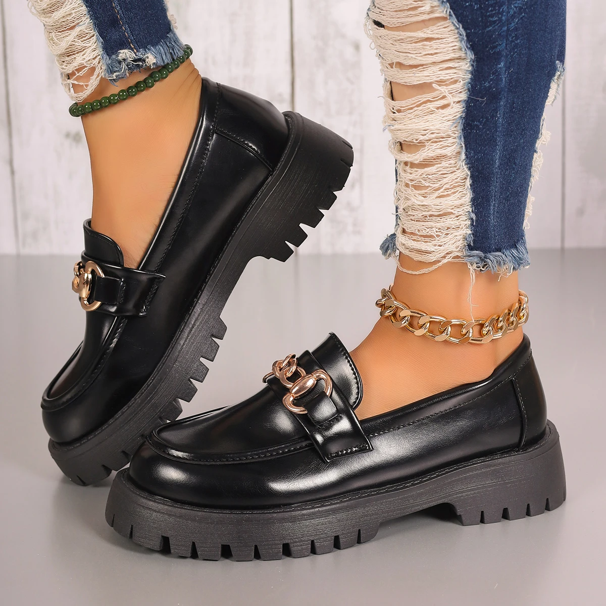 حذاء بدون كعب نسائي لعام 2025 حذاء ربيعي على الطراز البريطاني سهل الارتداء حذاء ماري جين حذاء نسائي ياباني Jk موحد لوليتا حذاء نسائي #5