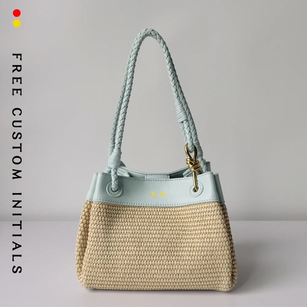 

Новый нишевый дизайн, сумка ручной работы из лафита, модная и универсальная сумка для подмышек, сумка на плечо с парашютом, бесплатная золотая, горячее тиснение