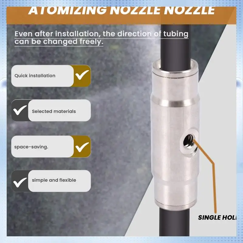 AD-3/8 Inch Mist Cooling System Quick Connect Joint 3/16 Inch Mist Nozzle T-Connector (20Pcs)-(Diameter: 3/8 Inch, Color: Single