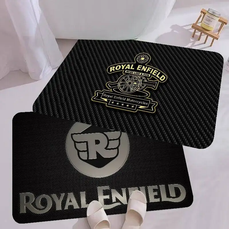 ROYAL ENFIELD Motorcycle Logo Floor Mat INS Style Soft Bedroom Floor House Laundry Room Mat Anti-skid Bedside Area Rugs