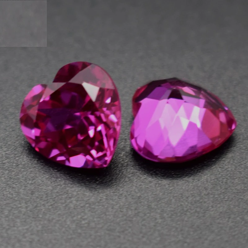 Natural Pink Ruby Heart Shape 15×15mm 15.0ct for Jewelry Making VVS Loose Gemstone Passed UV Test Gem Beads