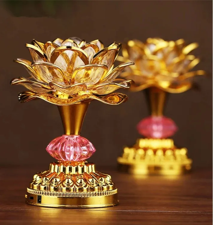 Bunte buddhistische LED-Lampe mit 36 Liedern, Halleuchte, Ornament, Dekorationszubehör