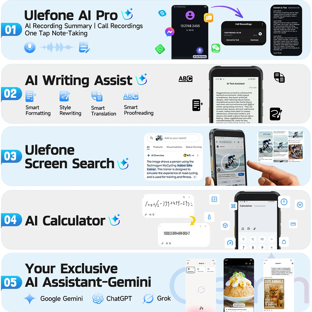 【Ship from US】Ulefone RugKing 9600mAh Up to 16GB+256GB Waterproof NFC 4G Rugged Smartphone Android 15 50MP Camera Global