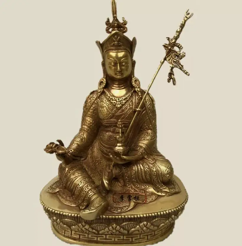 

8.2“ Buddhism Buddha bronze Gilt Padmasambhava Guru Rinpoche God statues