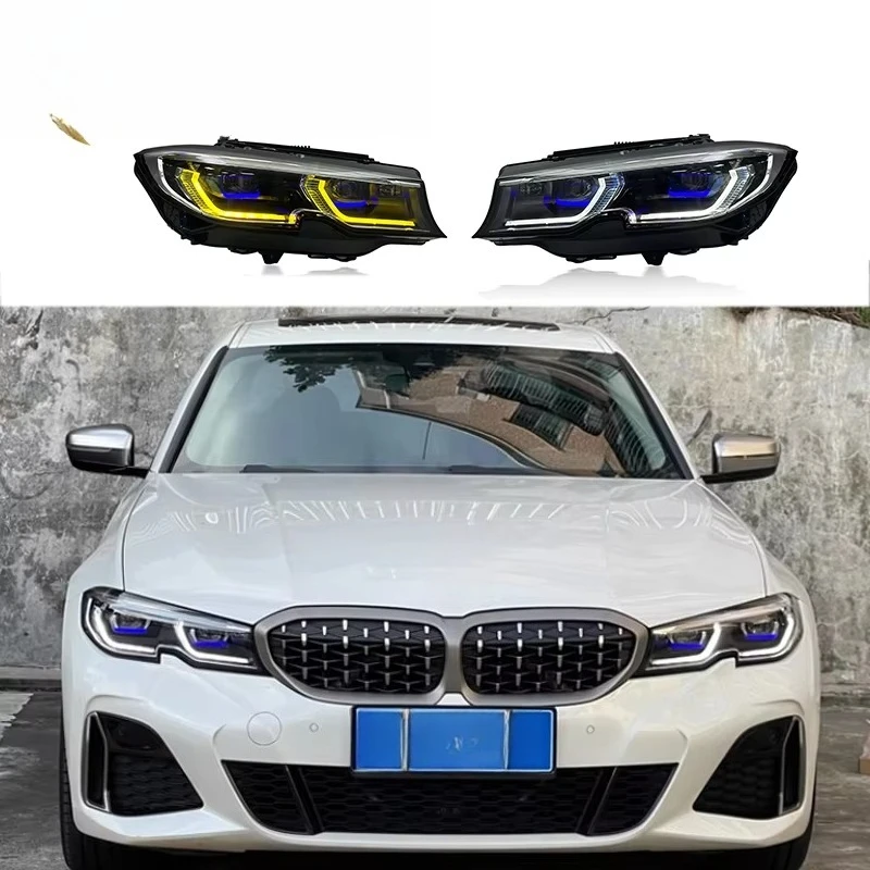 

SJC Auto НОВЫЙ ДИЗАЙН для BMW 3 серии G20 G28: Фары в сборе 19-22, модифицированные, с желтыми/белыми ДХО, изменяемым цветом, передние фонари, ХИТ ПРОДАЖ